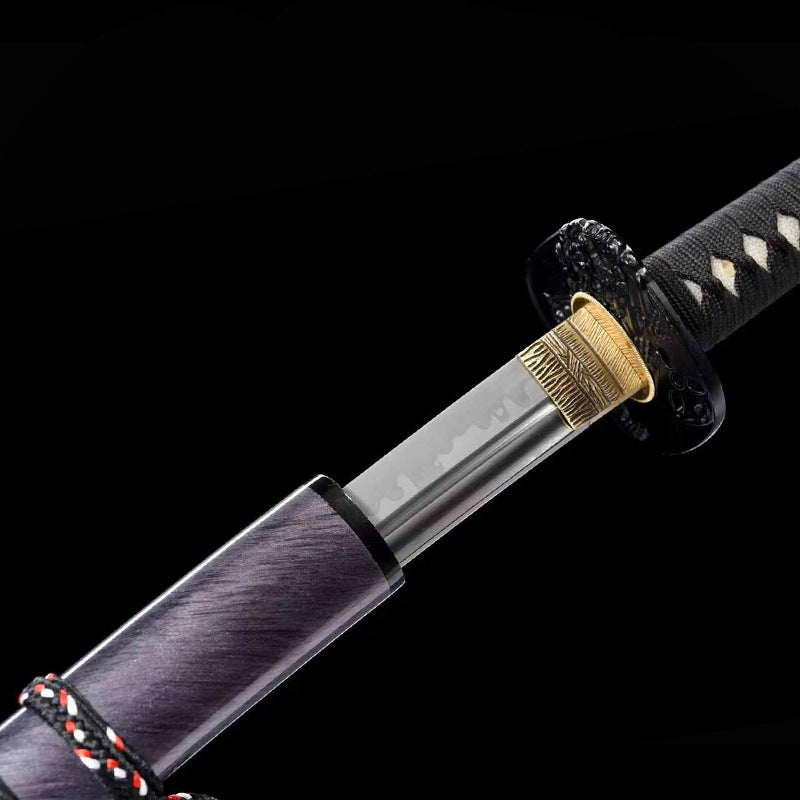 Forged T10 Steel Burnt Blade Samurai Knife - Image 2