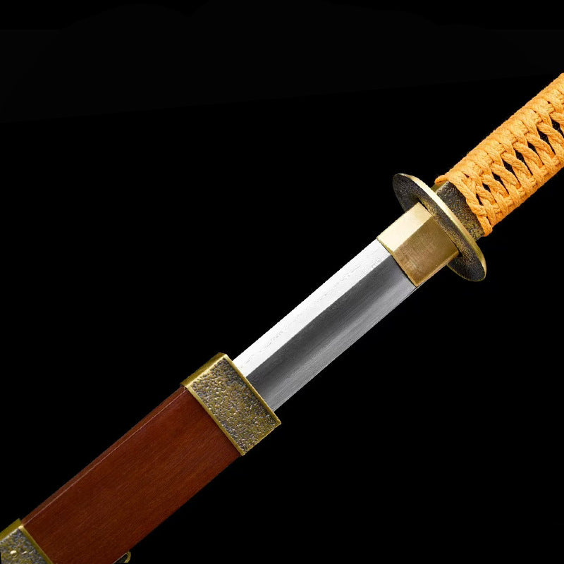 Copper-Mounted Recurved Dragon & Phoenix Sandalwood Model 608 Steel Knife Collection - Image 2