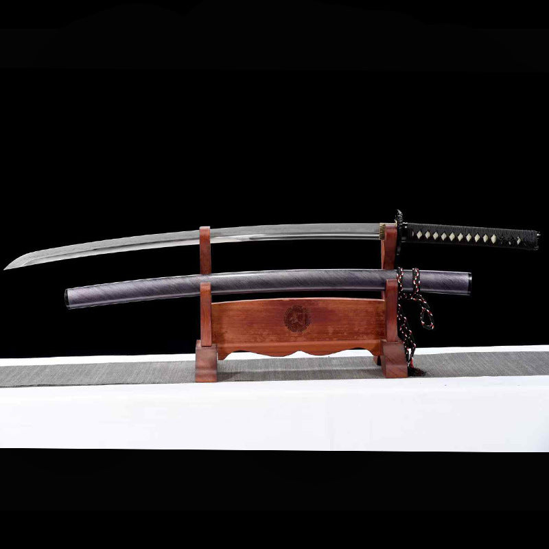 Forged T10 Steel Burnt Blade Samurai Knife - Image 3
