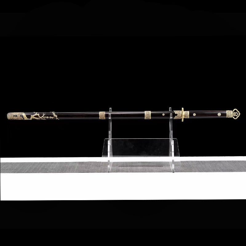 Hand-Forged Black Sandalwood Sword - Thousand Layer Pattern Steel - Image 4