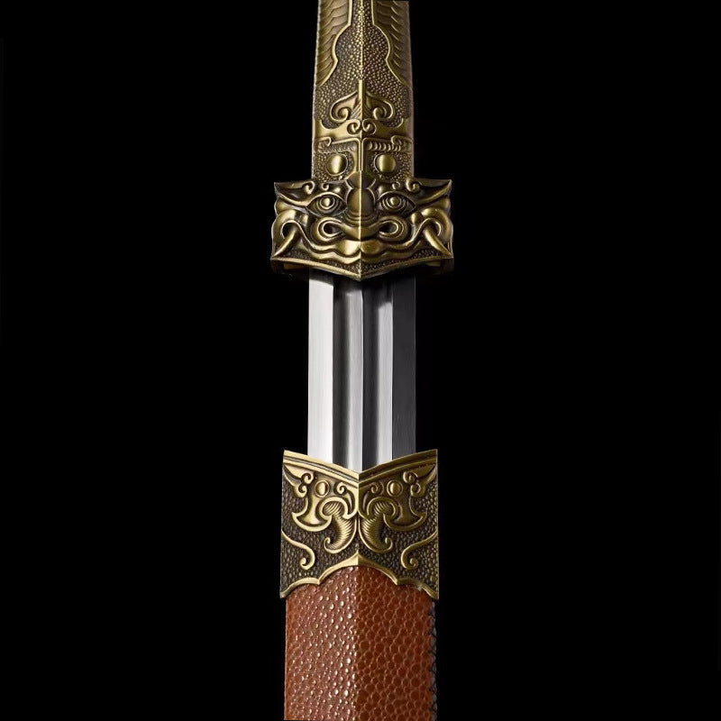 Manganese Steel Han Sword: Qin Sword Collection with Cold Weapon - Image 3