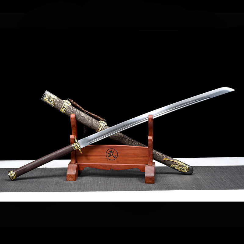 Chinese Miao Dao: Two-Handed Long Knife, Embroidered Spring, Clear Waist, Practice Knife