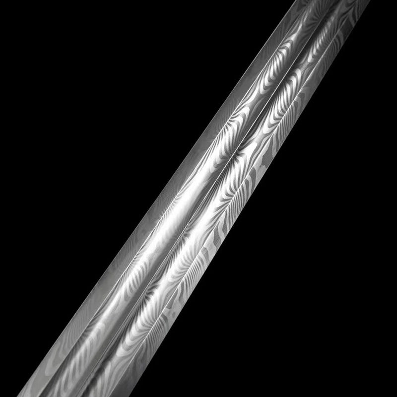 Fushou Sword - Damascus Steel, Eight-Sided Han Sword - Image 3