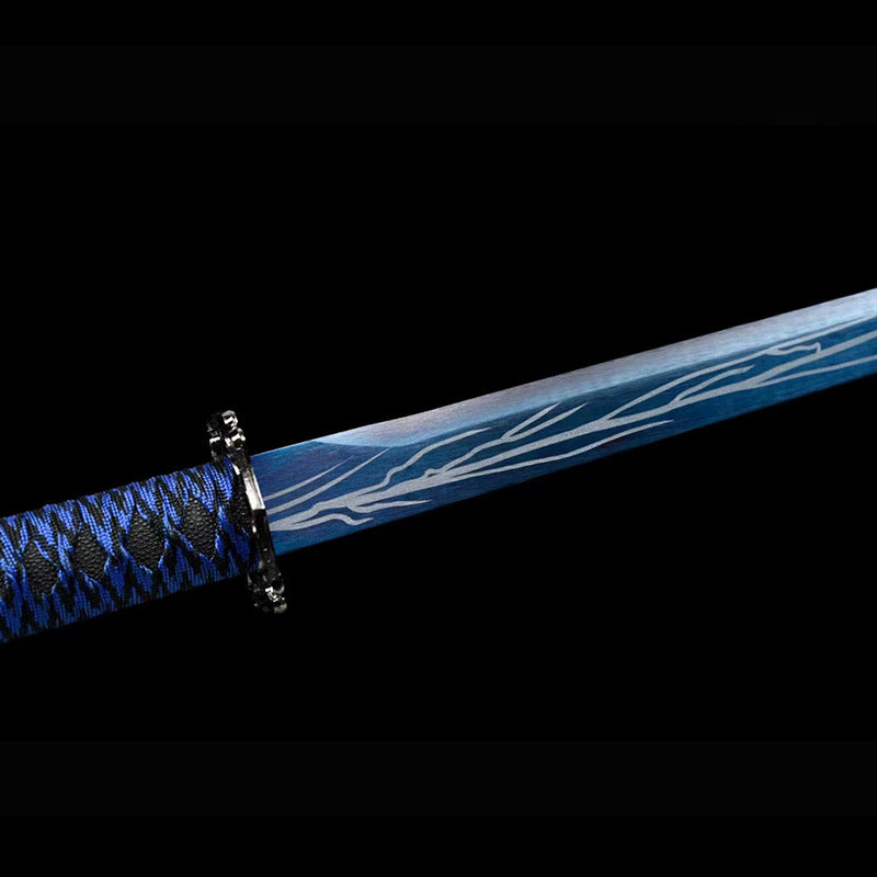 Roasted Blue Manganese Steel Sword - Self-Defense Blade - Image 2
