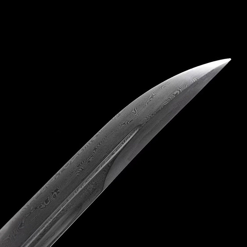 Embroidered Spring Knife - Pattern Steel, One-Piece Forged, Battle Knife, Gift Cold Weapon - Image 3