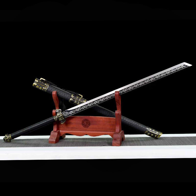 Handmade Forged Embroidered Spring Knife - Shicheng Tang Hengdao High Manganese Steel Collection Gift