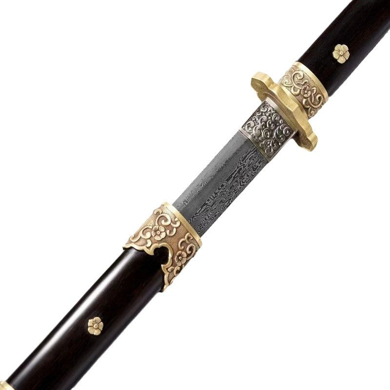 Hand-Forged Black Sandalwood Sword - Thousand Layer Pattern Steel - Image 5