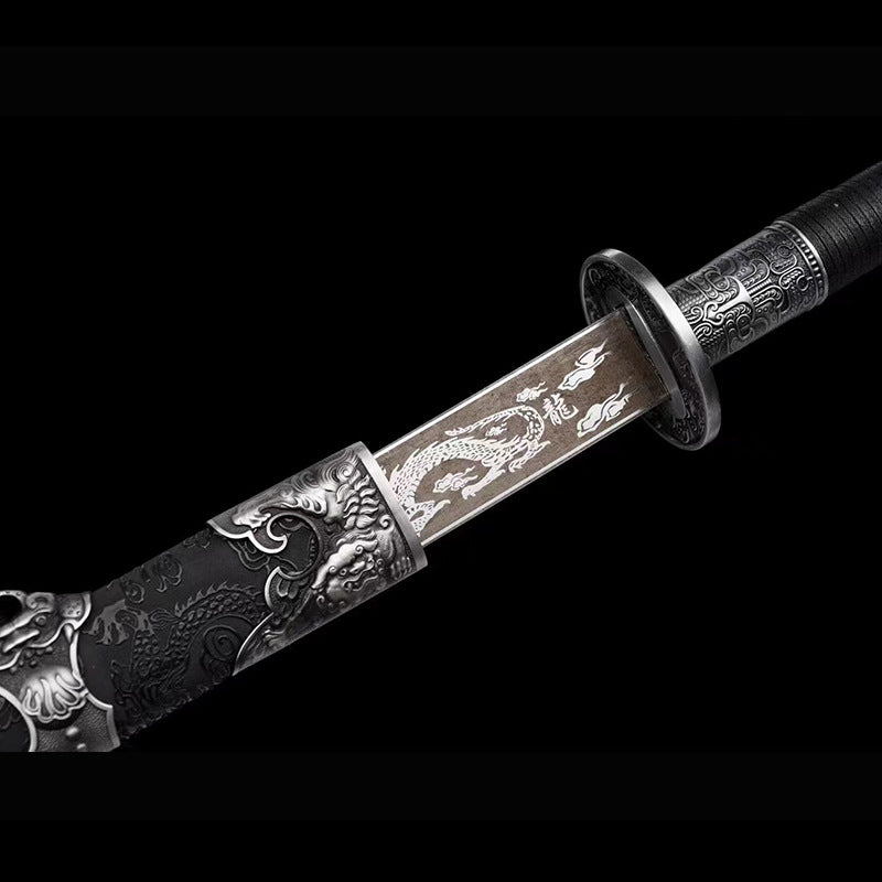 Chinese Miao Dao Embroidered Spring Knife Integrated Qijia Dao Longquan Sword - Image 3