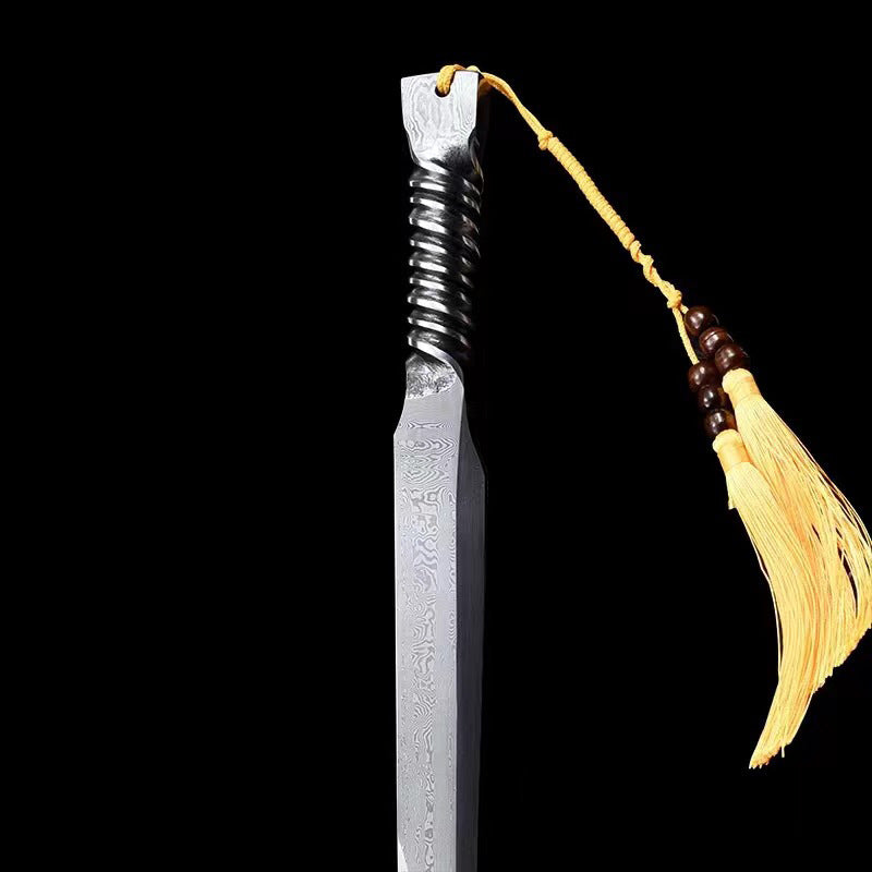 Longquan Town Sword: Pattern Steel Tang Sword, Vehicle-Mounted Short Sword, Cold Weapon - Image 2