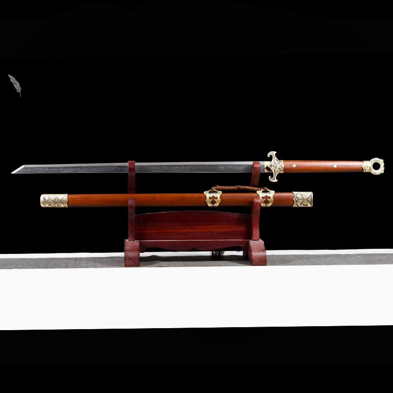 Huanshou Tang Cross Sword - Mahogany Model 608 Embroidered Spring Sword Han Sword - Image 3