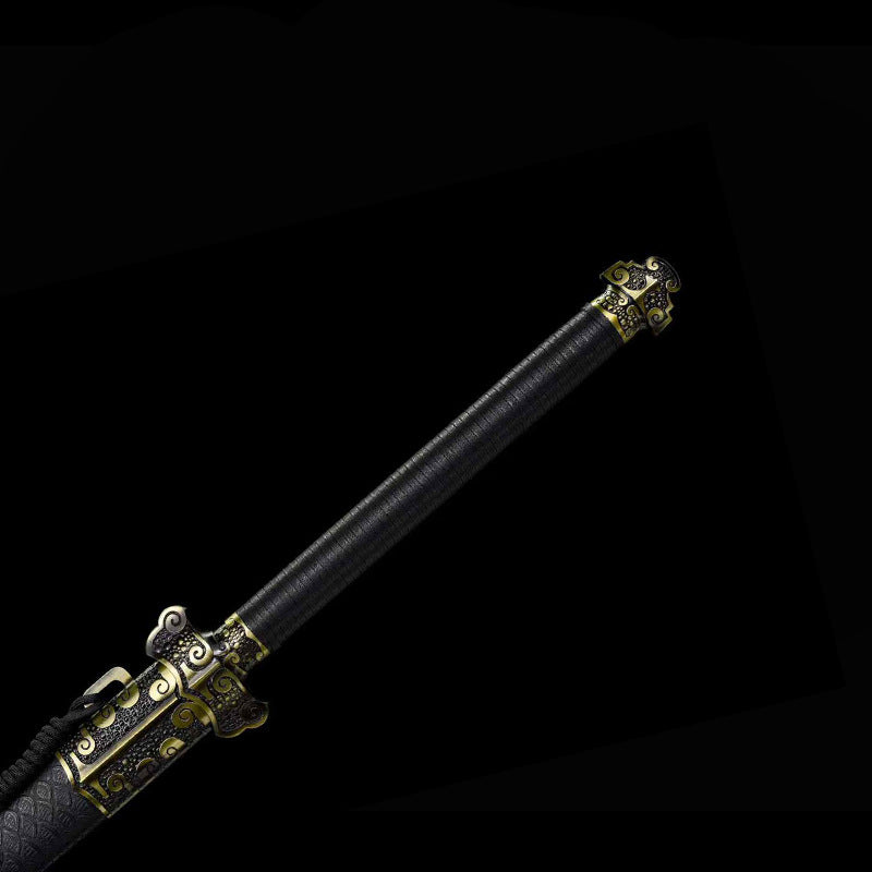 Handmade Forged Embroidered Spring Knife - Shicheng Tang Hengdao High Manganese Steel Collection Gift - Image 2