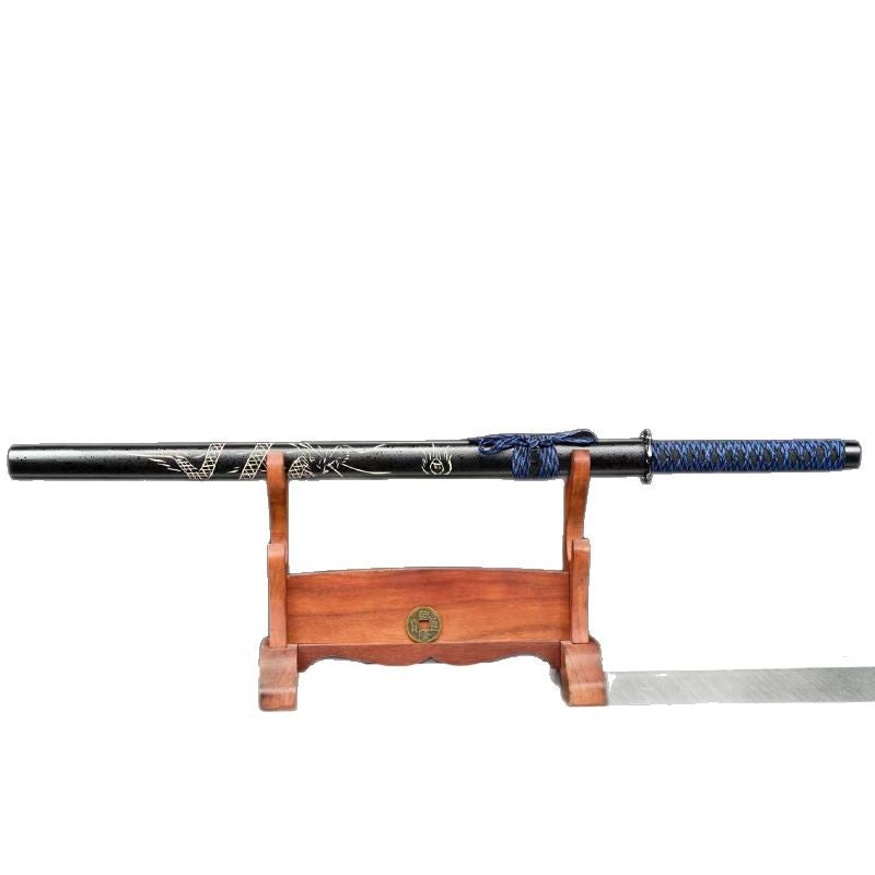 Roasted Blue Manganese Steel Sword - Self-Defense Blade - Image 5