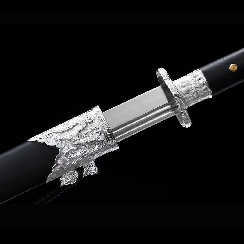 Silver Dragon War Knife - Tang Hengdao, Longquan Sword, Martial Arts Outdoor Weapon - Image 2