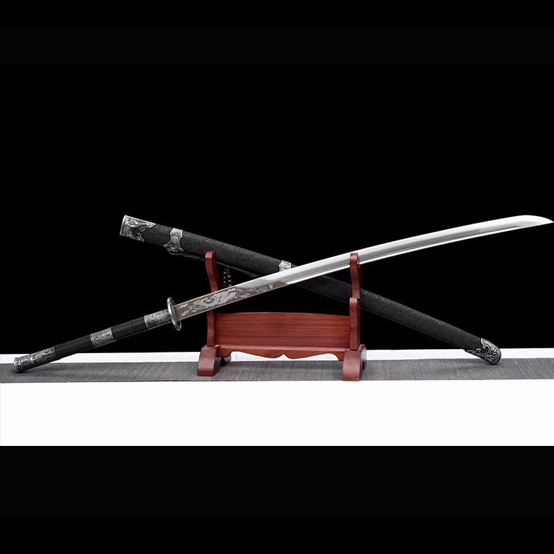 Chinese Miao Dao Embroidered Spring Knife Integrated Qijia Dao Longquan Sword