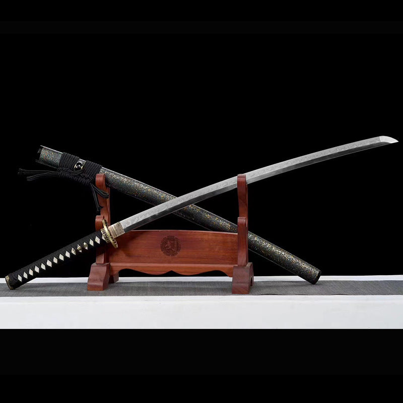 1095 Covered Earth Fired Blade Hand-Forged Tang Hengdao Japanese-Style Command Knife Weapon