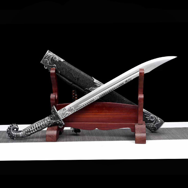 Traditional Ox Tail Handle Knife: Handcrafted, Martial Arts Prop