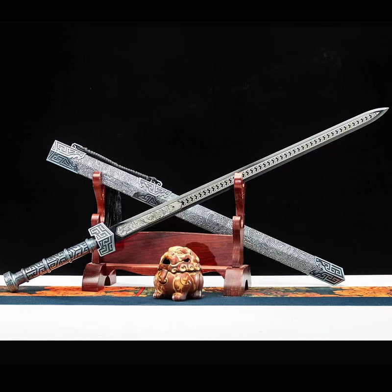 Han Sword Authentic Qin Jian - Hand-Forged Manganese Steel, , Ancient Style Long Sword - Image 2