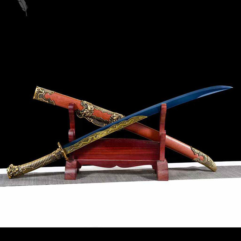 High Manganese Steel Embroidered Spring Sword - Hand-Forged - Image 6