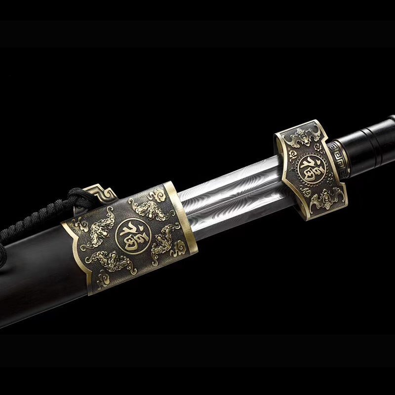 Fushou Sword - Damascus Steel, Eight-Sided Han Sword - Image 2