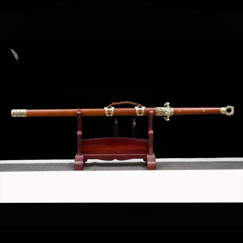 Huanshou Tang Cross Sword - Mahogany Model 608 Embroidered Spring Sword Han Sword - Image 4