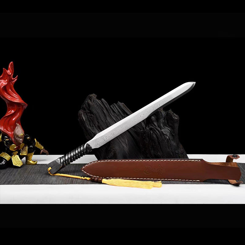 Longquan Town Sword: Pattern Steel Tang Sword, Vehicle-Mounted Short Sword, Cold Weapon - Image 3