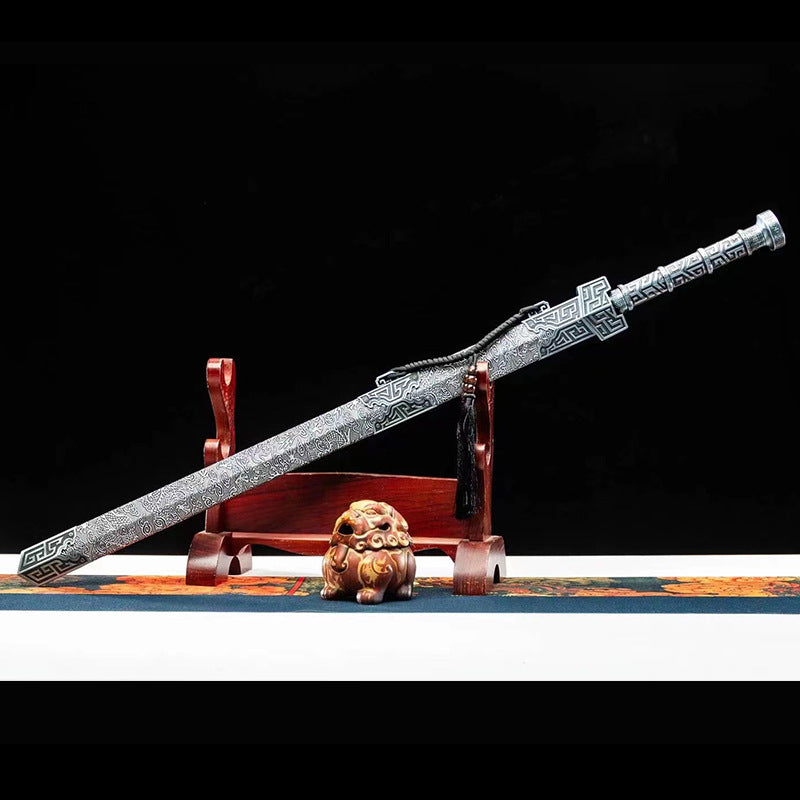 Han Sword Authentic Qin Jian - Hand-Forged Manganese Steel, , Ancient Style Long Sword - Image 4