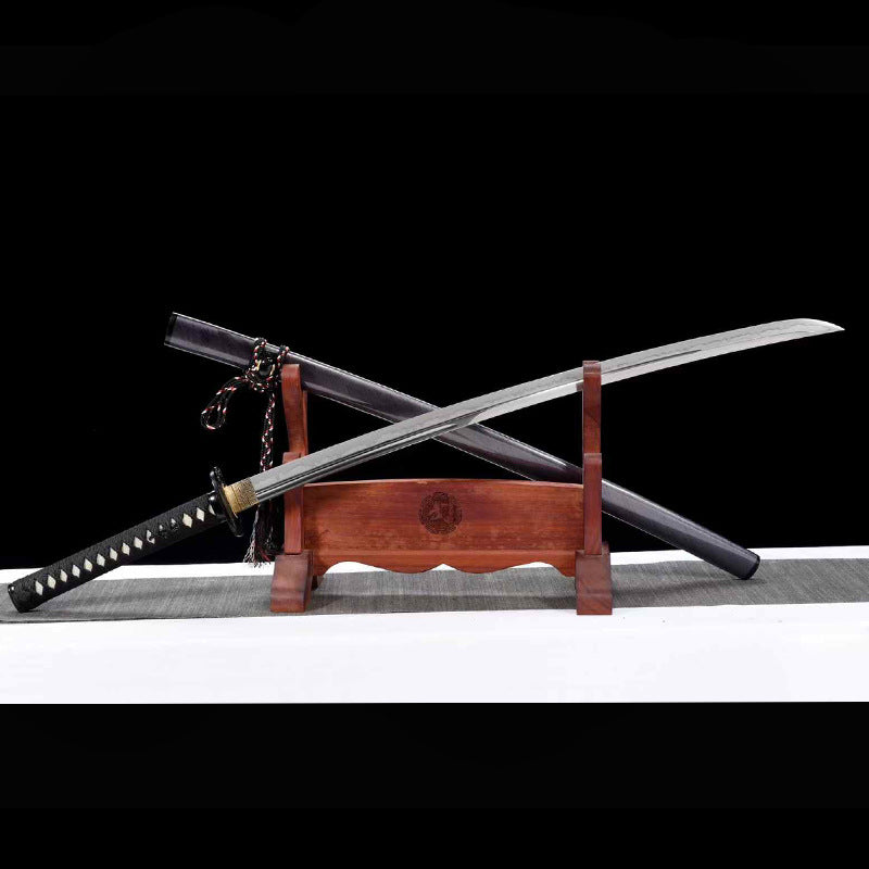 Forged T10 Steel Burnt Blade Samurai Knife - Image 6