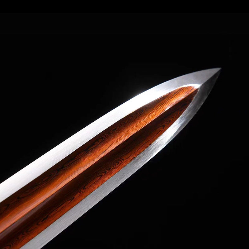 Chilong Xiaohan Sword - Short Sword, Pattern Steel, Red, Outdoor Self-Defense Weapon - Image 4