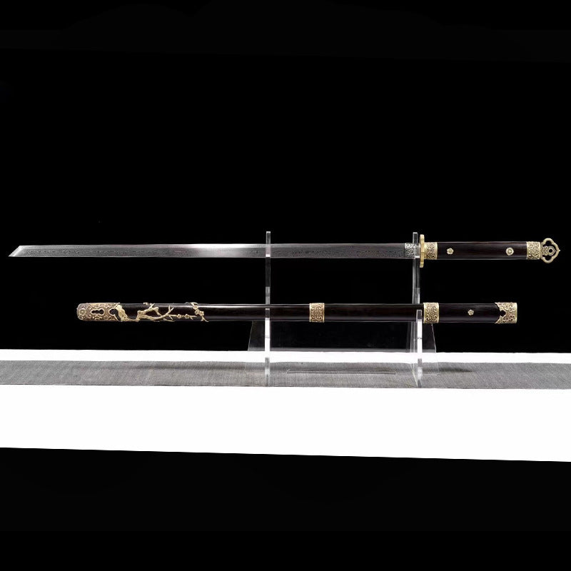 Hand-Forged Black Sandalwood Sword - Thousand Layer Pattern Steel - Image 2